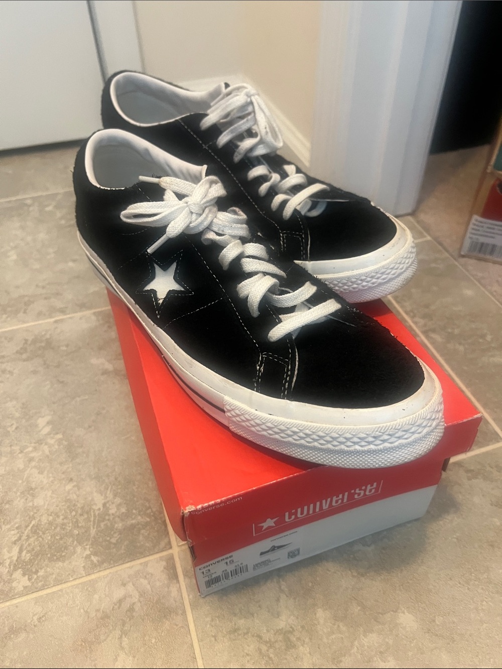 Converse Black and White One Star Low Top Sneakers